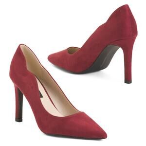 NWT French Connection Women's Pointy Toe Faux Suede Scalloped Pump Heels